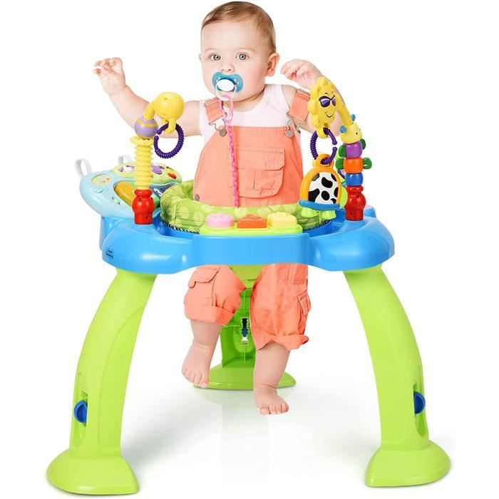 GOPLUS Trotteur Bébé Siege Sauteur 2 en 1 avec Musique&Lumières