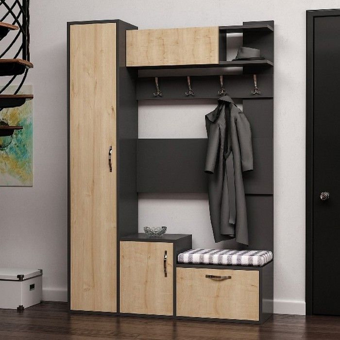 HOMEMANIA Vestiaire Meuble d’entree Seina Armoire avec Étagères à