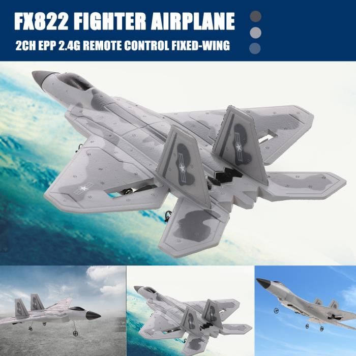 Fx822 F 22 Rc Avion De Chasse 2ch Ppe 2 4g Avion Telecommande Rtf