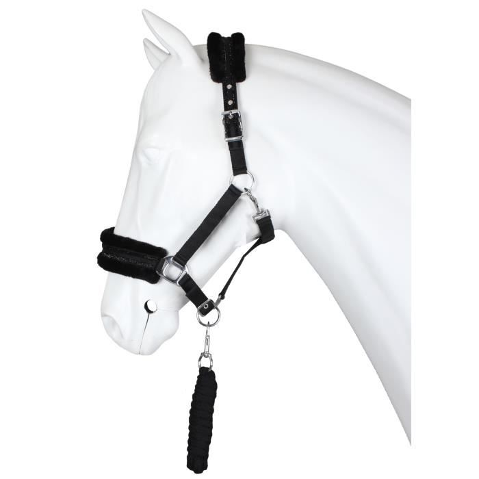 Meilleurs prix pour Ensemble licol pour cheval Horka Angel - noir - Cob