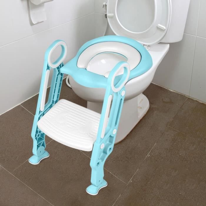 HOMFA Siège De Toilette Enfant Bébé Pliable Et Réglable Avec Marches Larges, Lunette De Toilette