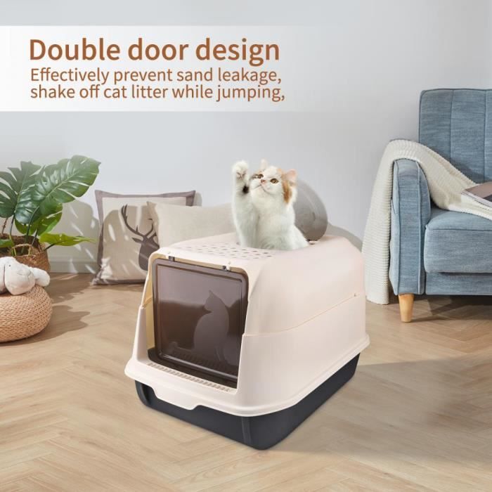 Comparer les prix de Bac à litière pour chat - JEOBEST - grande capacité de tiroir - noir - 36*51*34cm - avec pelle à litière