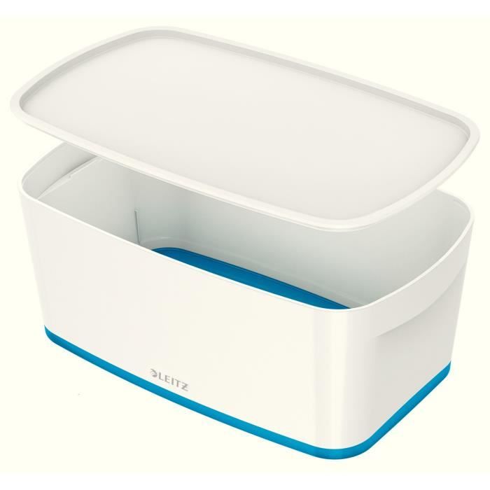 LEITZ MyBox - Boîte de rangement avec couvercle - Small - Blanc et Bleu