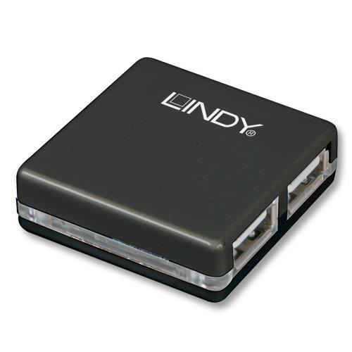 Lindy 42742, USB 2.0, 480 Mbit-s, Noir, 40 mm, 40 mm, 12 mm