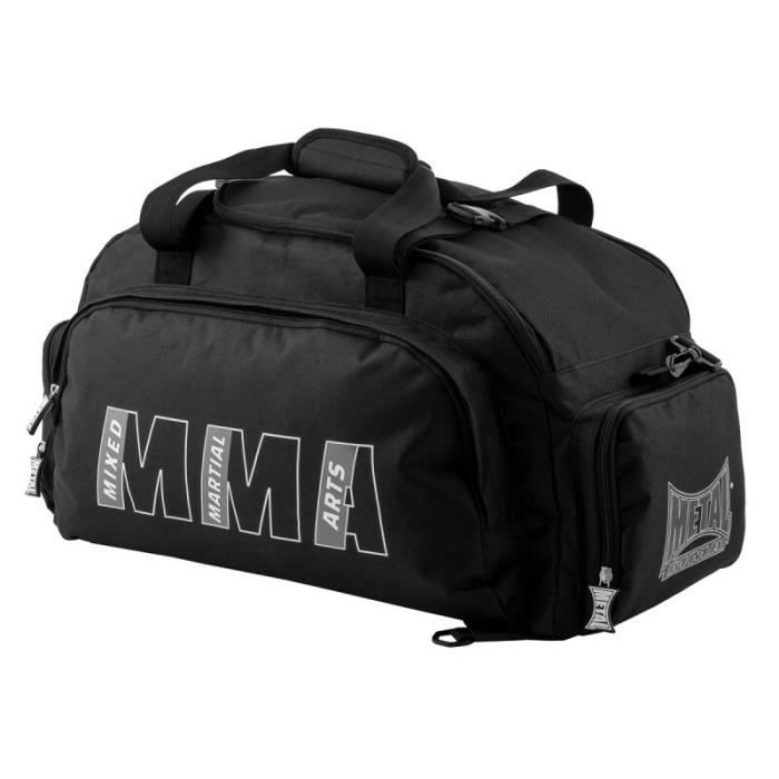 Sac à dos MMA - Metal Boxe - Noir - Convertible - 3 poches zippées - 54x25x30cm