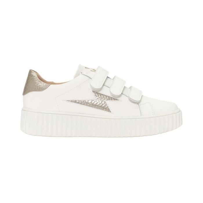 Baskets Femme VANESSA WU EVA Talon plat Cuir blanc