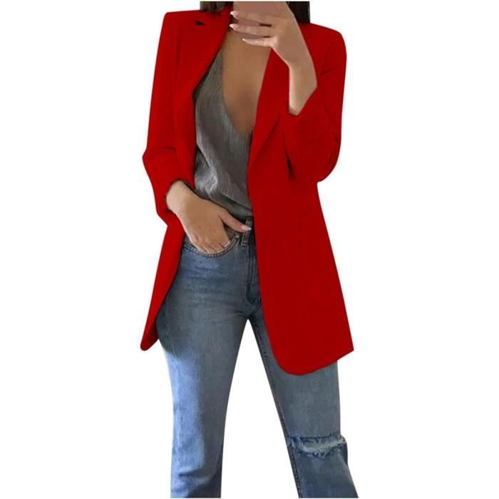 Blazer femme rouge sale