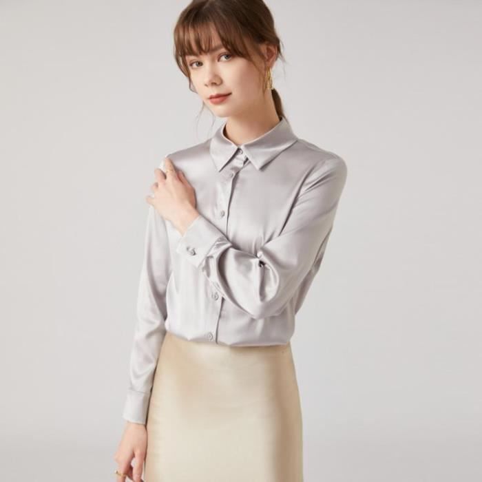 Chemise Femme Confortable Classique douce couleur unie Manches