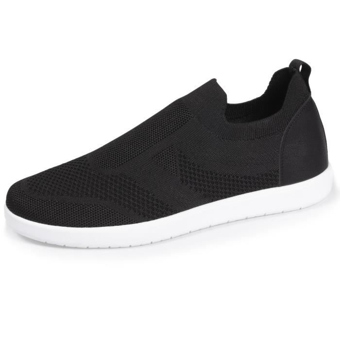 baskets femme noires légères et confortables - isotoner - slip-on - semelle everywear™ - à mémoire de forme