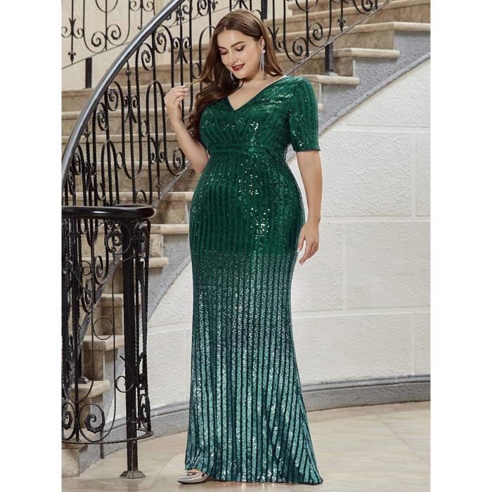 Robe de soir e paillettes pour femmes l gante sexy perles