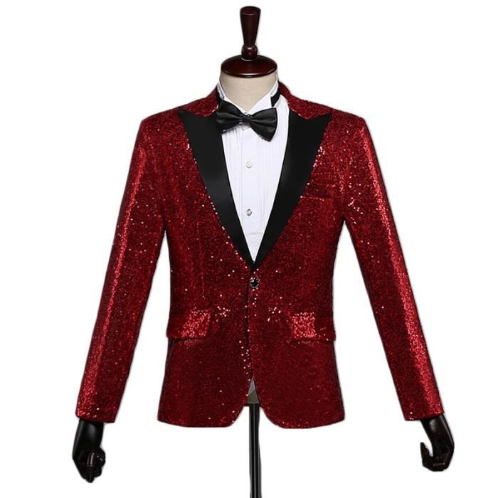 Veste homme de Marque paillette court paragraphe coupe slim veste magique revers classique coupe en forme Vetement Masculin