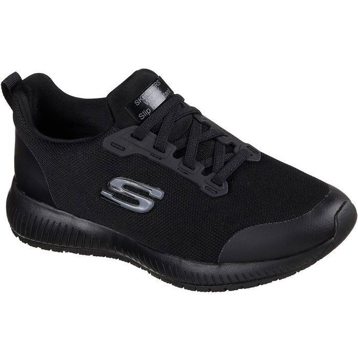 Baskets Skechers Squad Sr 77222EC-BLK - SKECHERS - Femme - Noir - Plat - Synthétique - Lacets
