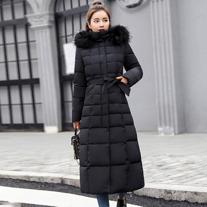 2 pcs Col En Fourrure Femmes Long Hiver Manteau Femme Chaud Ouatine Veste Femmes Survetement Parka Casaco Feminino Inverno