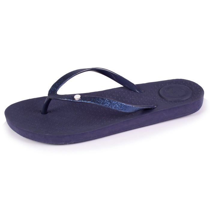 isotoner tongs femme tige paillettes marine cdiscount sport