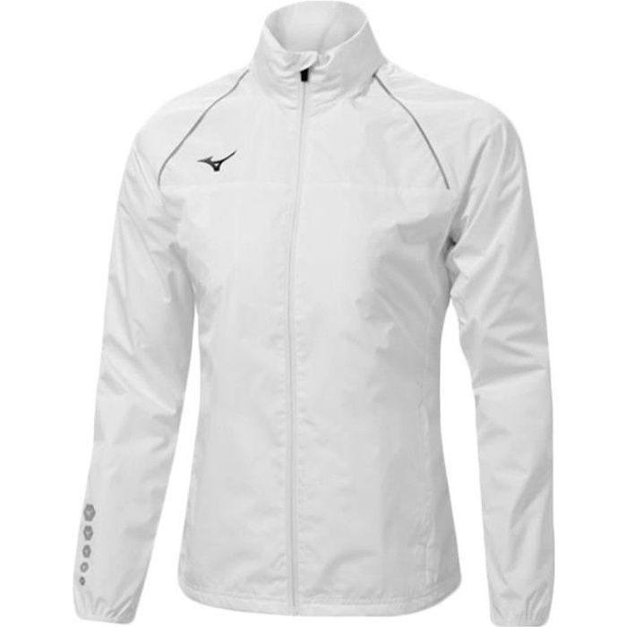 veste coupe vent femme - mizuno - osaka wind - blanc - course à pied - femme