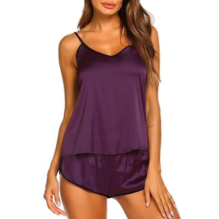 ensemble sexy Nevada caraco shorty dentelle satin bretelles réglables festonné transparent soyeux confortable extensible élégant sensuel raffiné romantique main image 1