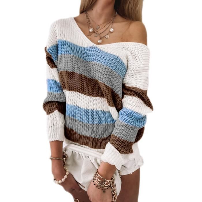Pull col v dos femme on sale
