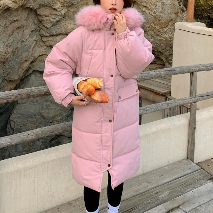 Manteau long femme rose outlet