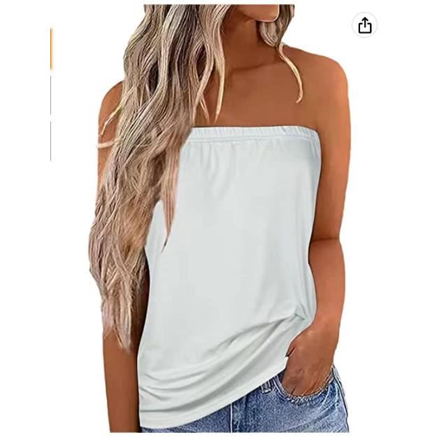 Femmes Bustier Bandeau Tops Sexy Ete Tunique sans Manches Vest T Shirt Floral Debardeur Ample Chemise sans Bretelle Haut Dos Nu. Cdiscount Pret a Porter