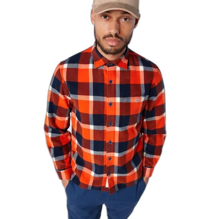 Surchemise manches longues carreaux Serge Blanco rouge 2XL