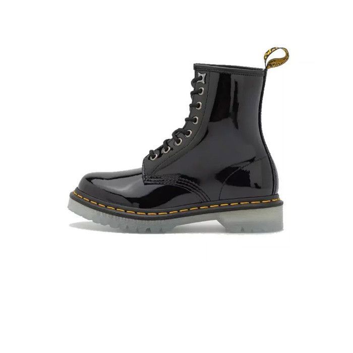 Botte Dr Martens 1460 ICED LEATHER Noir Tige en cuir Fermeture a lacets Semelle en caoutchouc Noir Cdiscount Chaussures
