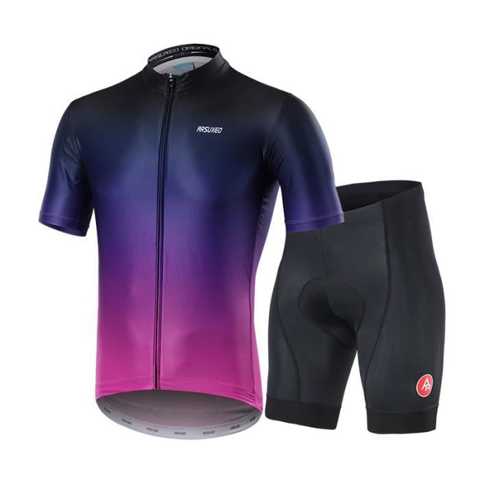 Maillot de Cyclisme Route Homme Respirant Violet Cdiscount Sport