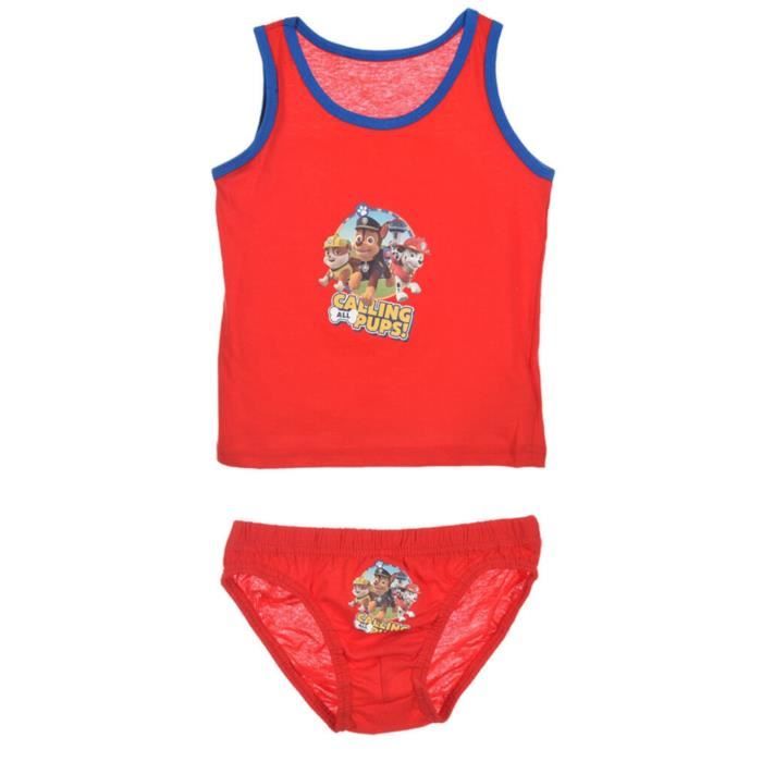 Ensemble D bardeur et Slip enfant La Pat Patrouille Rouge 6 8 ans