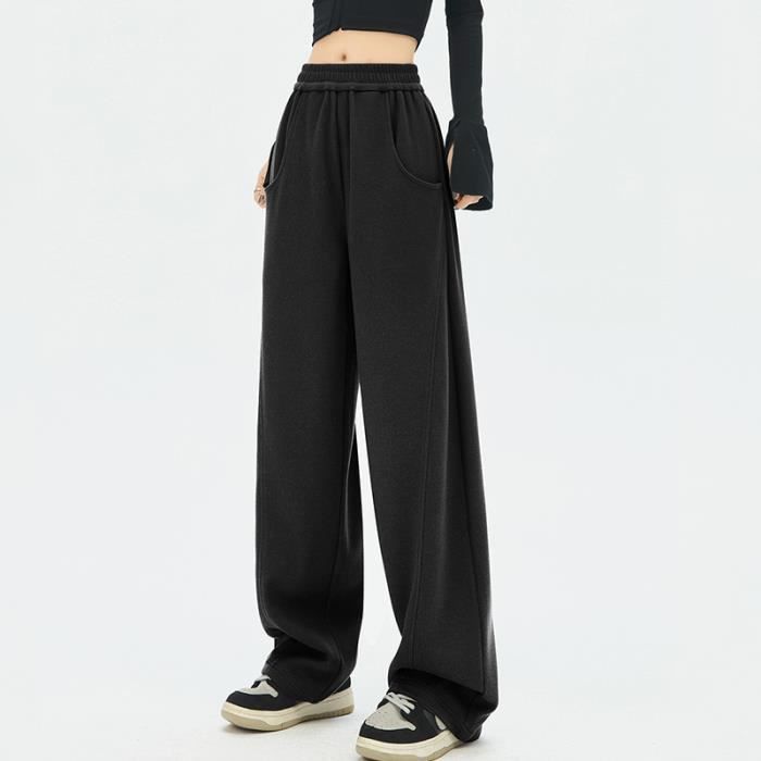 Pantalon femmes - Long à Jambes Larges pour Décontracté - FR17JC Jdd1099_blackplaid