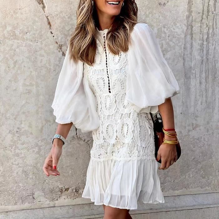Robe Femmes Mini en dentelle blanche pour RF69EE 01 white