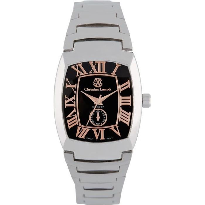 CXL by Christian Lacroix Montre Homme - CXLS18005 - Acier inoxydable, Mouvement à quartz, Argenté et noir