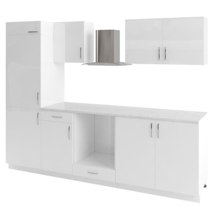 88789*PRO*Ensemble d'armoires de cuisine 7 pcs avec Hotte Aspirante de