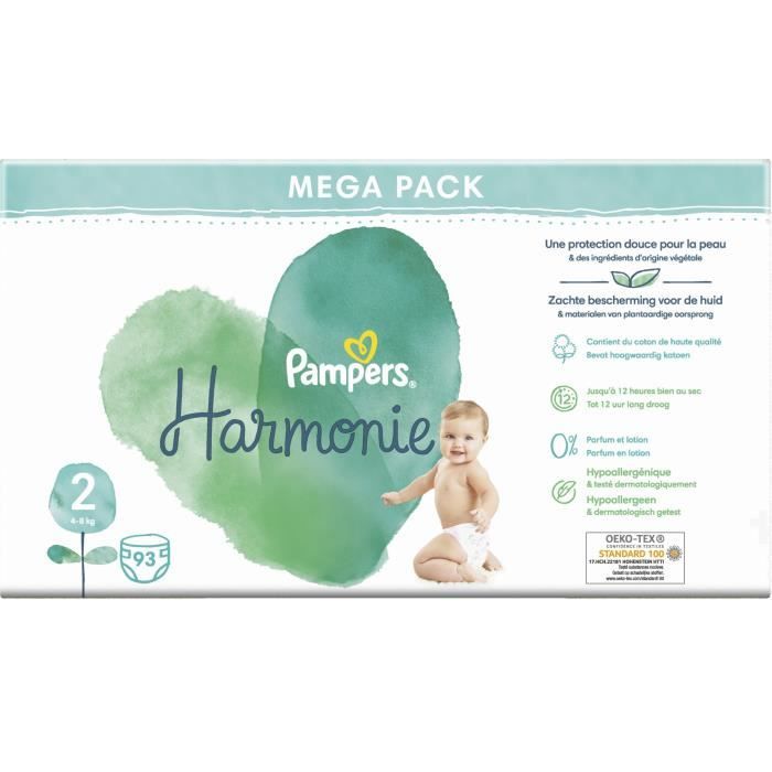 PAMPERS Harmonie Taille 2 93 Couches Cdiscount Puériculture & Eveil