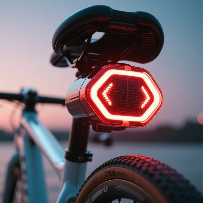 Clignotants intelligents pour vélo WOZWE - Feu arrière pour bicyclette avec 5 modes d'éclairage