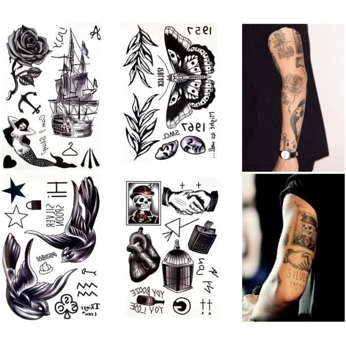 27 Pièces Halloween Tatouage Temporaire Visage Autocollant Tatouage