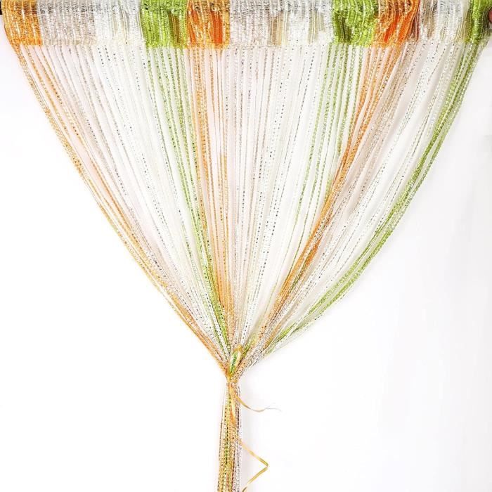 Rideau à Cordes Pailleté Argenté 100x200 Cm – Moustiquaire, Séparateur De Pièce, Déco Fête Et Mariage