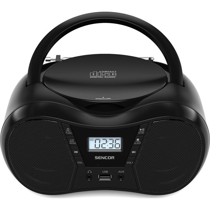 Boombox Sencor SPT 2300 BK – CD, BT, MP3, USB, AUX, Radio FM, 4W