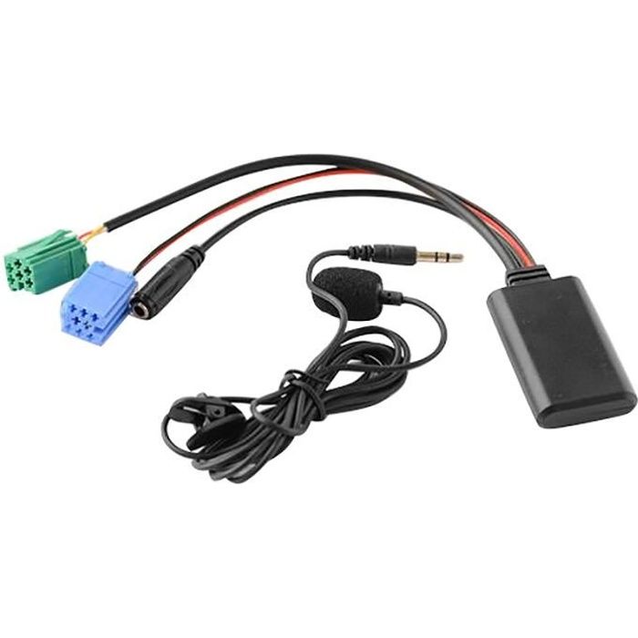 Câble audio Bluetooth AUX pour voiture + MIC + Prise en