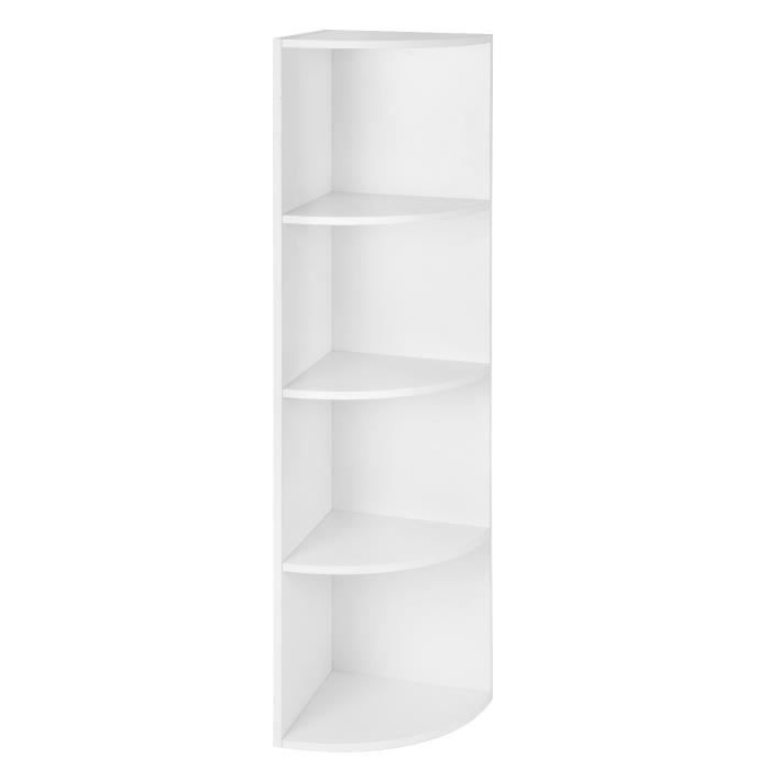 VASAGLE Étagère dangle à 4 Niveaux Étagères de Rangement Autoportantes Bibliothèque en Bois pour Cuisine Chambre Blanche