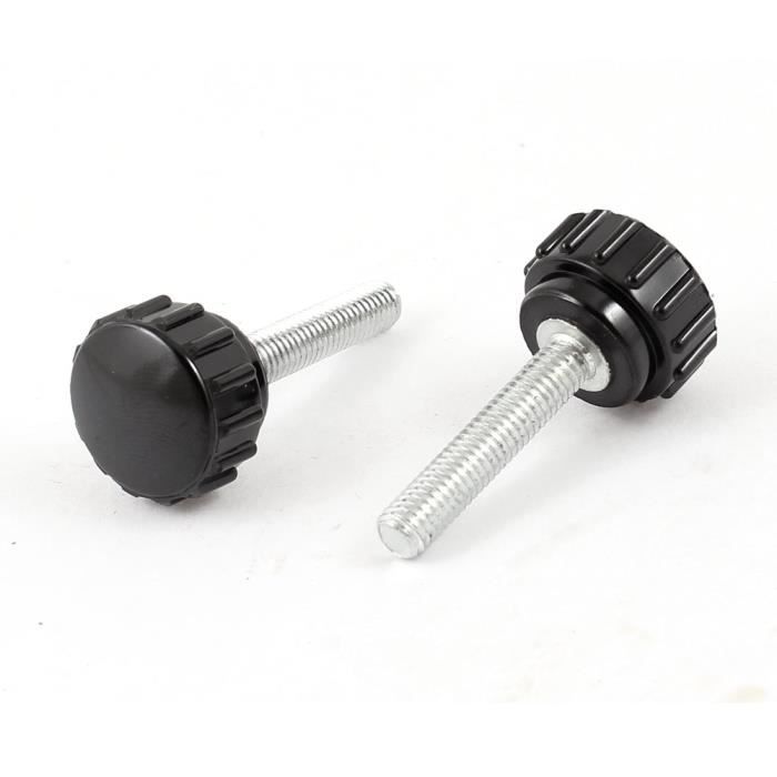 M6 x 15mm Filetage mâle Bouton serrage Molette Poignée Vis pouce type 2Pcs