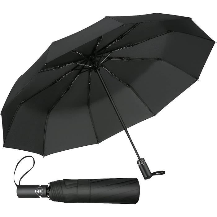 Parapluie Semi-Automatique Noir Pour enfants, Antivent Anti