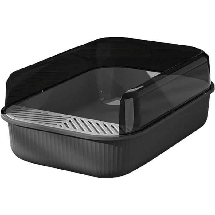 Bac à Litière Pour Chat 49x35.5x13 Cm - Antiadhésif, Résistant Aux Éclaboussures Avec Entrée Basse - Inclut Pelle