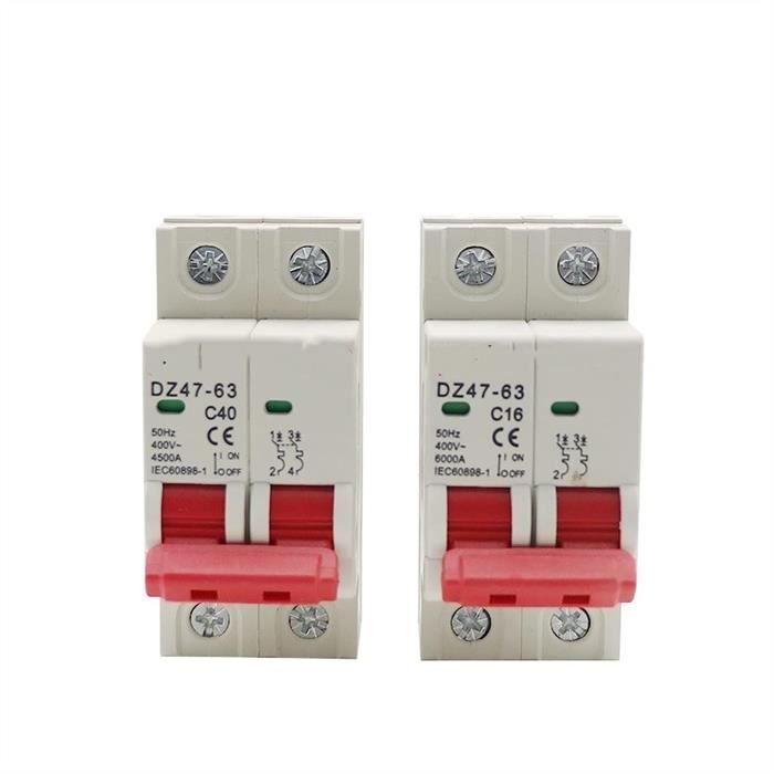 Disjoncteur C45N 2 Pôles 3A-6A-10A-16A-20A-32A-40A-50A-63A