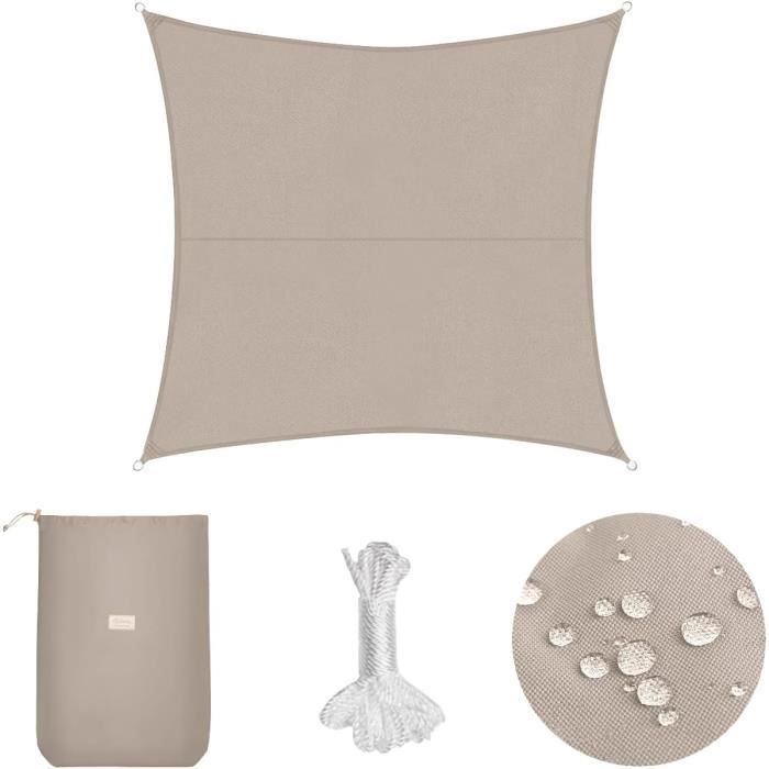 Voile D'Ombrage Auvent 1x1.8M Imperméable - Protection UV Jardin Terrasse Balcon Gris Foncé