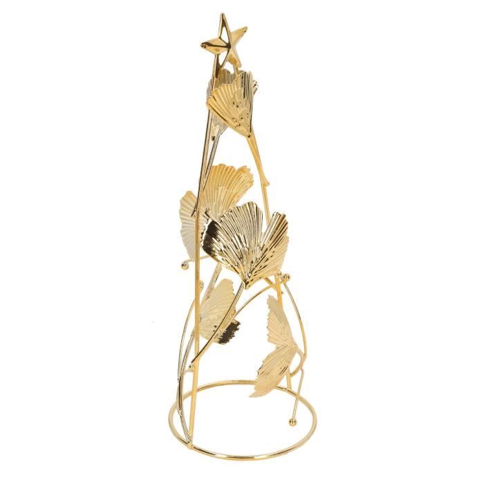 Sapin De Noël En Métal Doré 180 Cm - Acier Peint, Pour Intérieur/extérieur - Avec Support 64.5x64.5 Cm - 13
