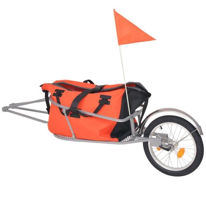 vidaXL Remorque v/élo Mono Roue avec Sac