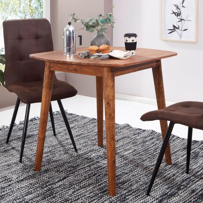 Table à manger en bois massif Sheesham - WOHNLING - WL5.571 - Carré - 4 places Table à manger en bois massif Sheesham - WOHNLING - WL5.571 - Carré - 4 places