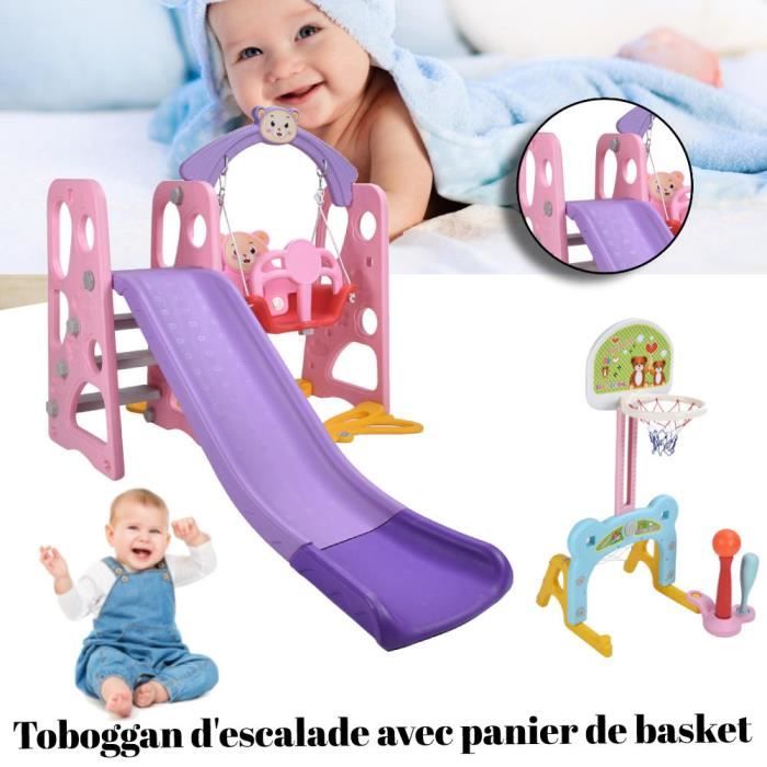 LAC Toboggan balançoire multifonctionnel rose Intéressant et