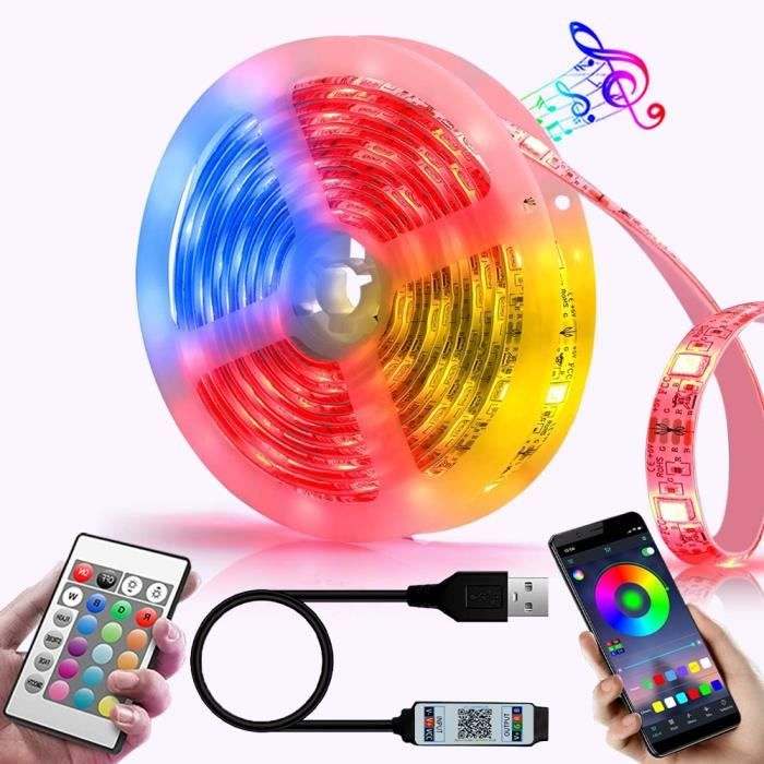 Ruban LED 40M RGB Bluetooth - Bande Lumineuse Smart App, 16 Millions Couleurs, Musique Et Télécommande