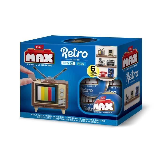 Set de construction ZURU Retro 221 pièces 6 designs Ambiance nostalgique