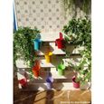 10 PCS pots de fleurs à suspendre en métal avec trou de drainage Crochet amovible Assortiment de couleurs-1